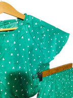 Heart All Over Print Half Sleeve C-Green Skate Fish Girls