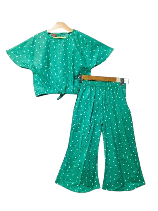 Heart All Over Print Half Sleeve C-Green Skate Fish Girls