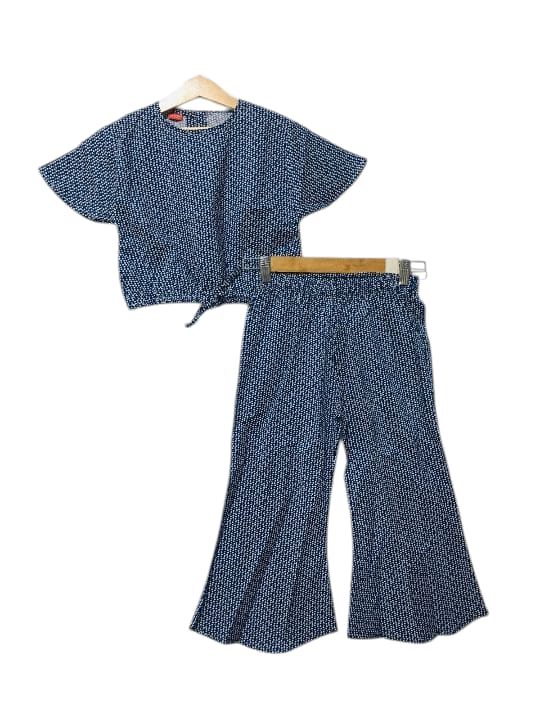 Dots All Over Print Half sleeve Navy Skate Fish Girls