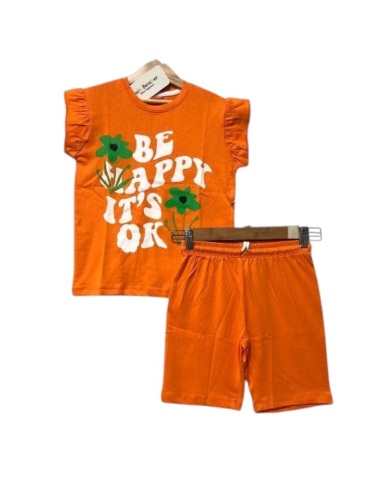 Be Happy Orange Nicker Suit Girls