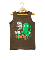 Awesome Brown Sleeveless Shirt Boys