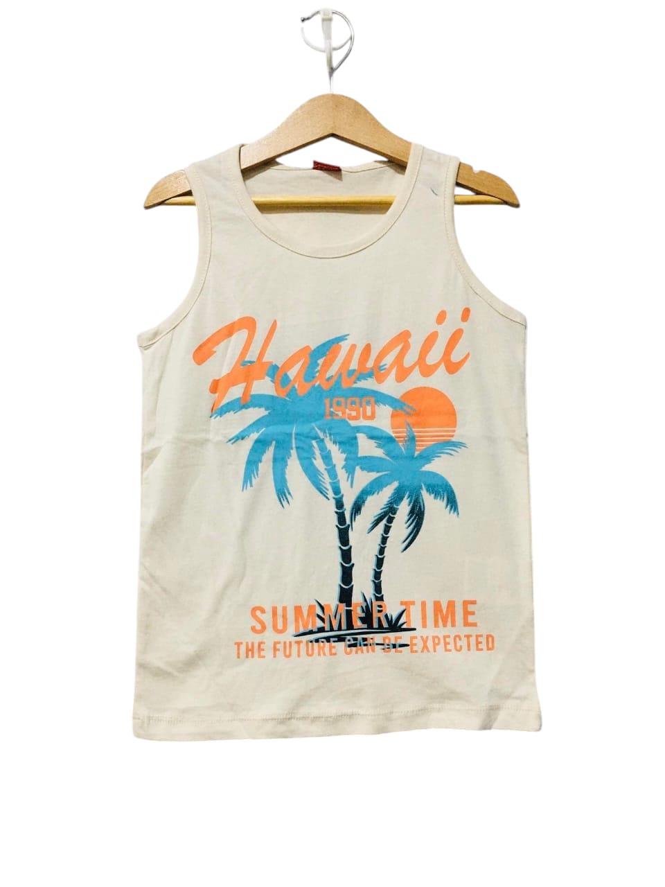 Hawaii Cream White Sleeveless Shirt boys