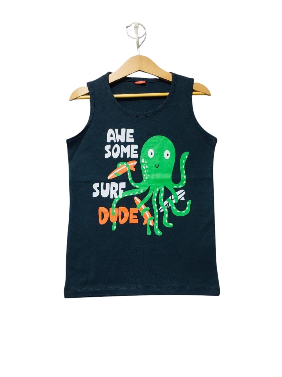 Awesome Black Sleeveless Shirt Boys