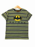 Batman Black & Mehndi Striper T-Shirt Boys