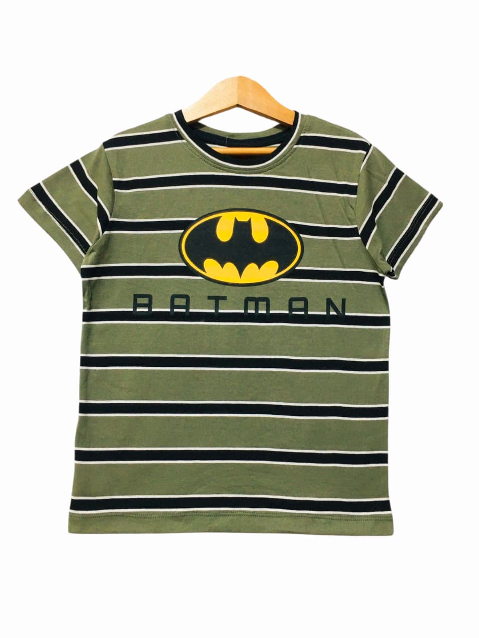 Batman Black & Mehndi Striper T-Shirt Boys