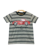 93 Car Black & Oatmeal Striper T-Shirt Boys