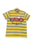 93 Car Yellow & Oatmeal Striper T-Shirt Boys