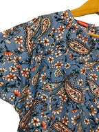 Paisley Pattern Half Sleeve Blue Skate Fish Girls