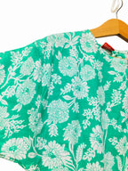 White Print Half Sleeve Parrot Skate Fish Girls