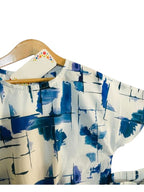 Blue Shade Half Sleeve White Skate Fish Girls