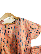 Blue Trees All Over Half Sleeve Peach Skate Fish Girls