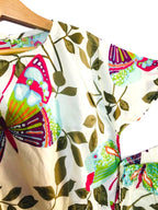 Butterfly Print Half Sleeve Cream Skate Fish Girls