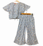 Navy Leaves All Over Half Sleeve White Skate Fish