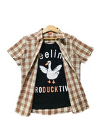Feeling Black Inner Brown Check Double Casual Shirt Boys