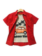 Summer Vibes Skin Inner Dark Pink Double Casual Shirt Boys