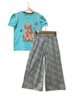 Doll With Butterfly Sky Blue T-Shirt & Flapper Girls