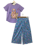 Doll With Butterfly Light Purple T-Shirt & Flapper Girls