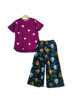 Heart All Over Purple T-Shirt & Flapper Girls