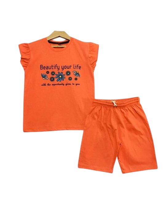 Beautiful Life Orange Nicker Suit Girls