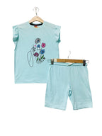 Sketch With Flower Sky Nicker Suit Girls