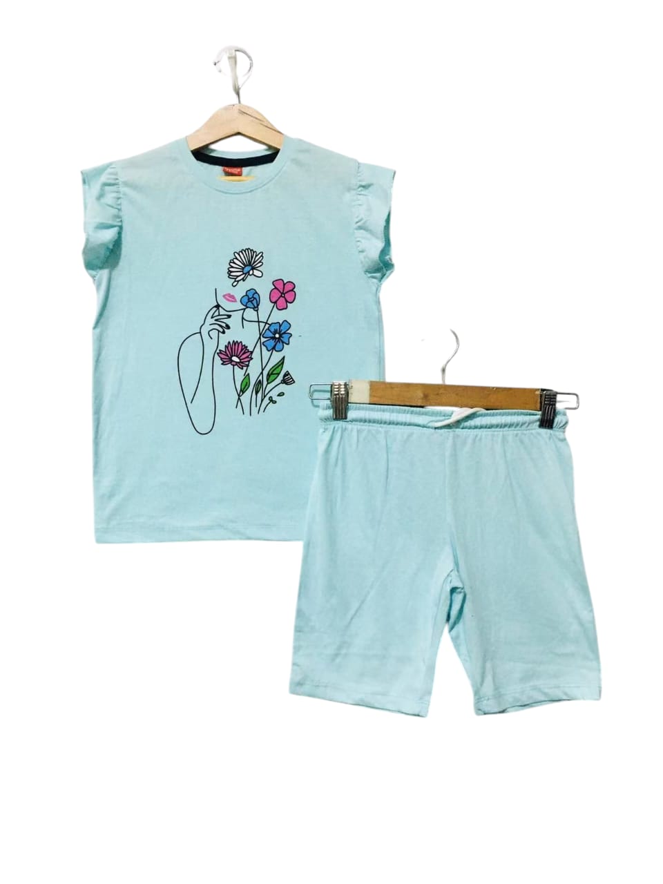 Sketch With Flower Sky Nicker Suit Girls