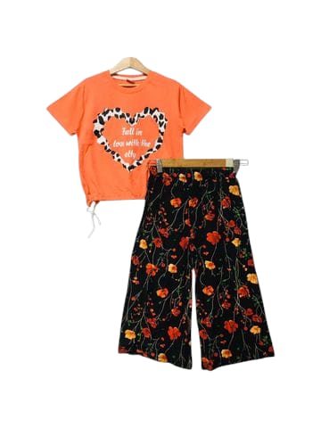Love Heart Orange T-Shirt & Flapper Girls