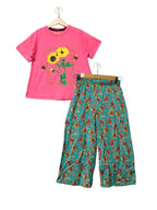 Bee With Sun Flower Pink T-Shirt & Flapper Girls