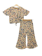 Blue Flowers Print Half Sleeve Skin Skate Fish Girls