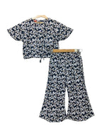 Diamond Shape Half Sleeve Navy Skate Fish Girls