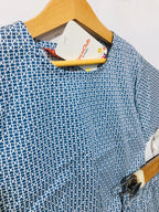 White Print Half Sleeve Navy Skate Fish Girls