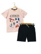 Ocean Life Peach Nicker Suit Boys