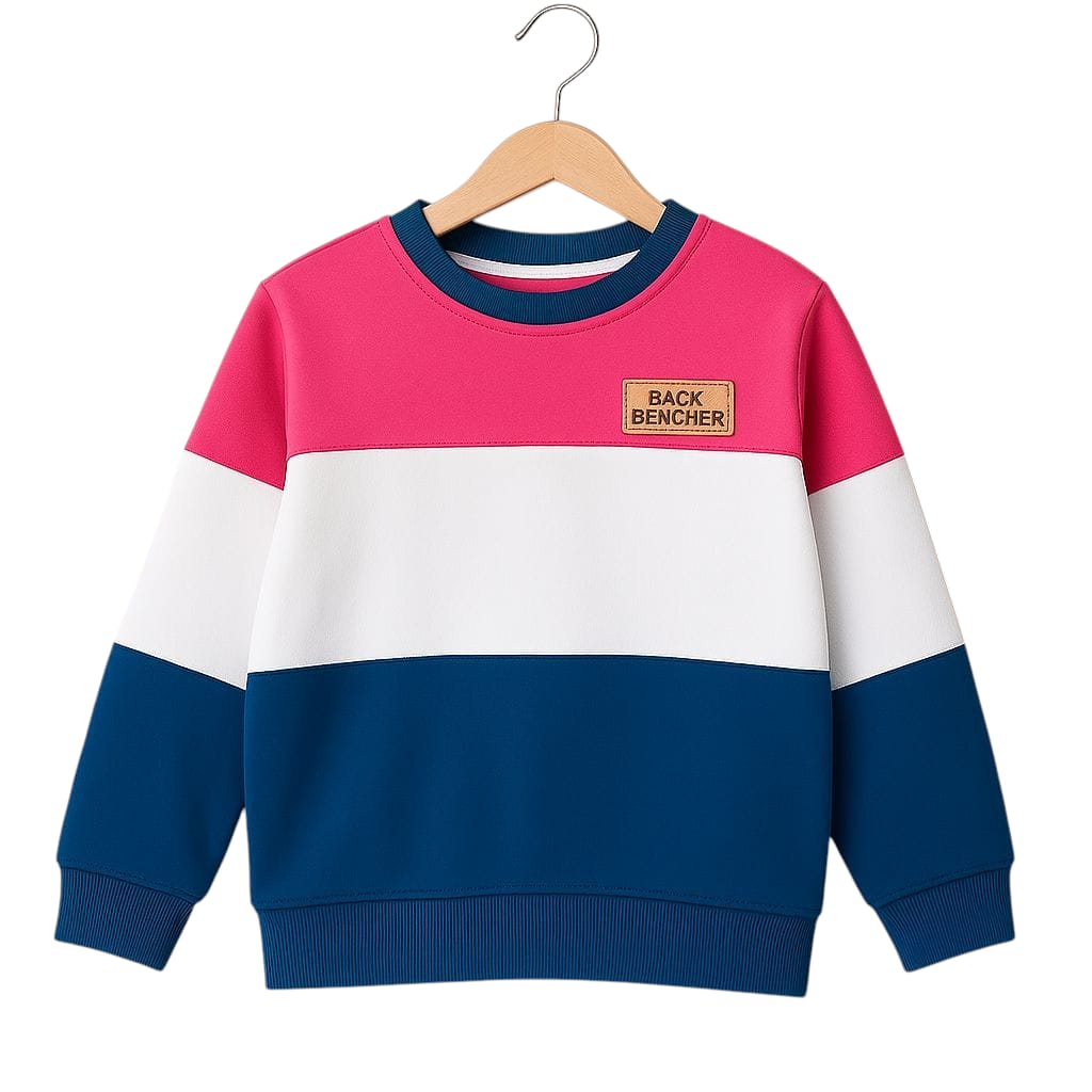 Three Penal Pink & Blue Sweatshirt Girls