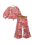 Red & Orange Flower All Over Print Full Sleeve White Skate Fish Girls