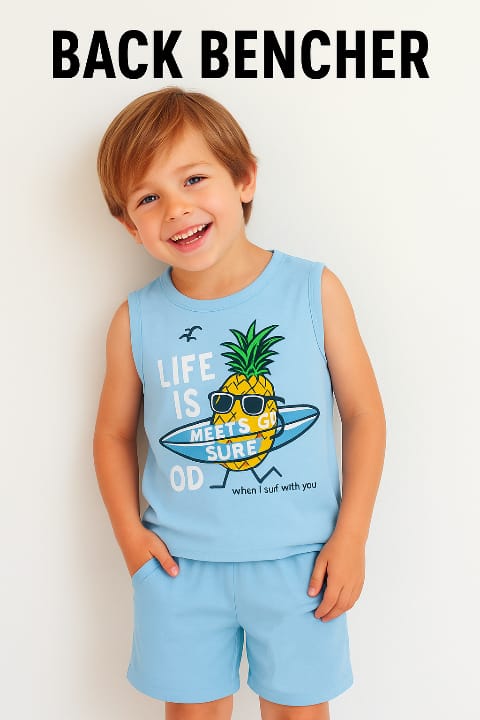 Let's Go Sleeveless Sky Nicker Suit Boys