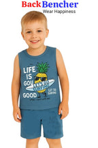 Let's Go Sleeveless Blue Nicker Suit Boys