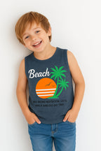 Beach Walk Charcoal Sleeveless Shirt Boys