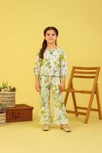 Brown & Green Flower Full Sleeve White Skate Fish Girls