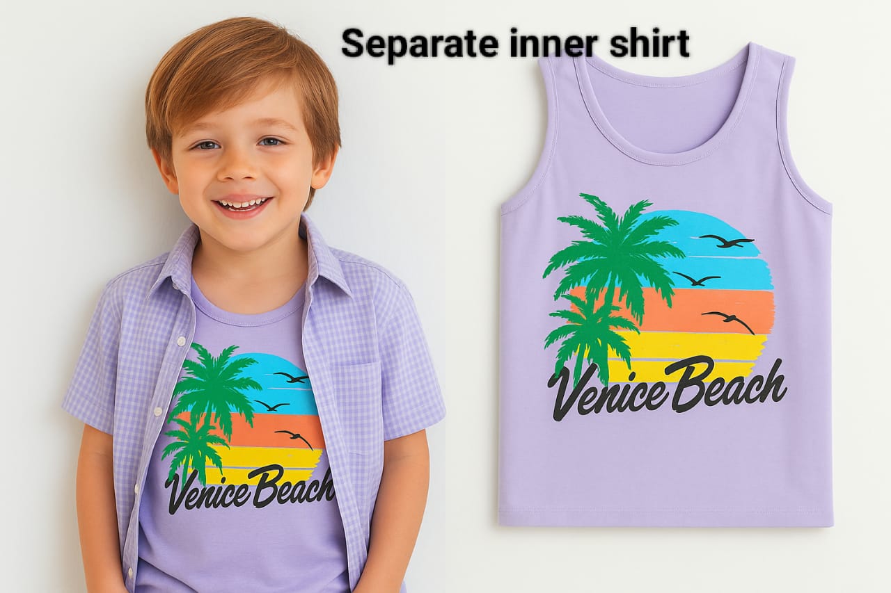 Venice Beach Purple Check Double Casual Shirt