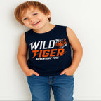 Wild Tiger Black Sleeveless T-Shirt Boys