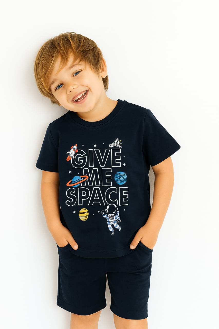 Give Me Space Navy T-Shirt Boys