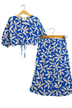 White Leaves Full Sleeves Royal Blue Skate Fish Girl ( R-327 )