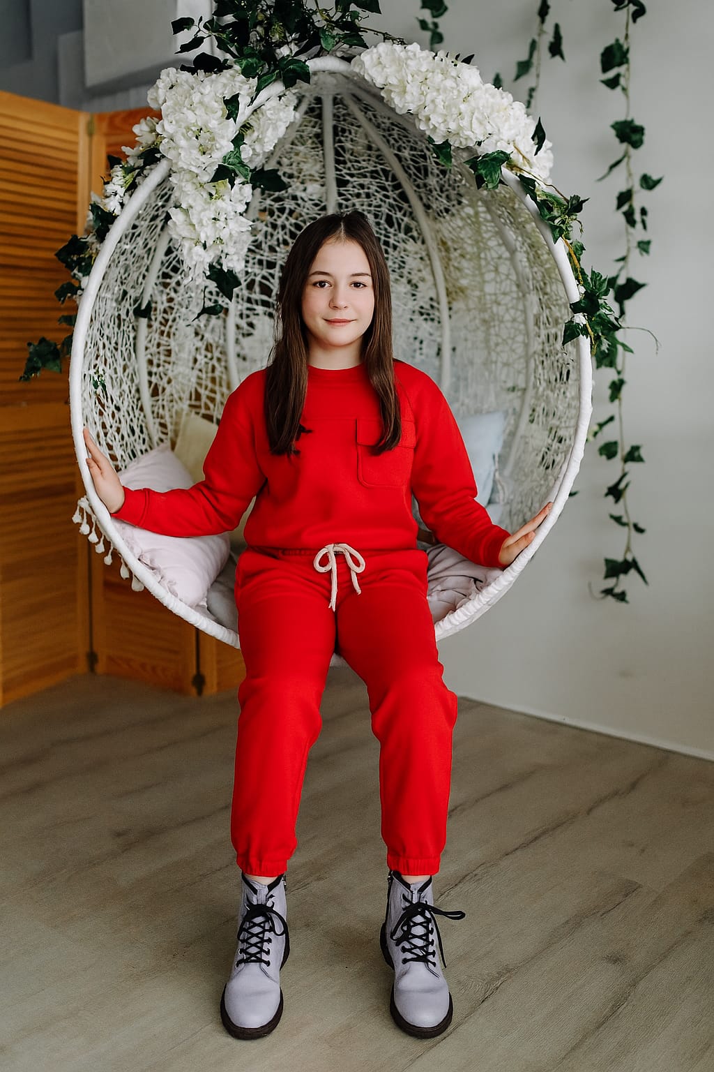 Front Pocket Red Track-Suit Girls