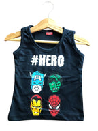 Hero Black Inner White & Blue Line Double Casual Shirt Boys