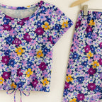 Dark Purple & Orange Half Sleeve White Skate Fish Girls