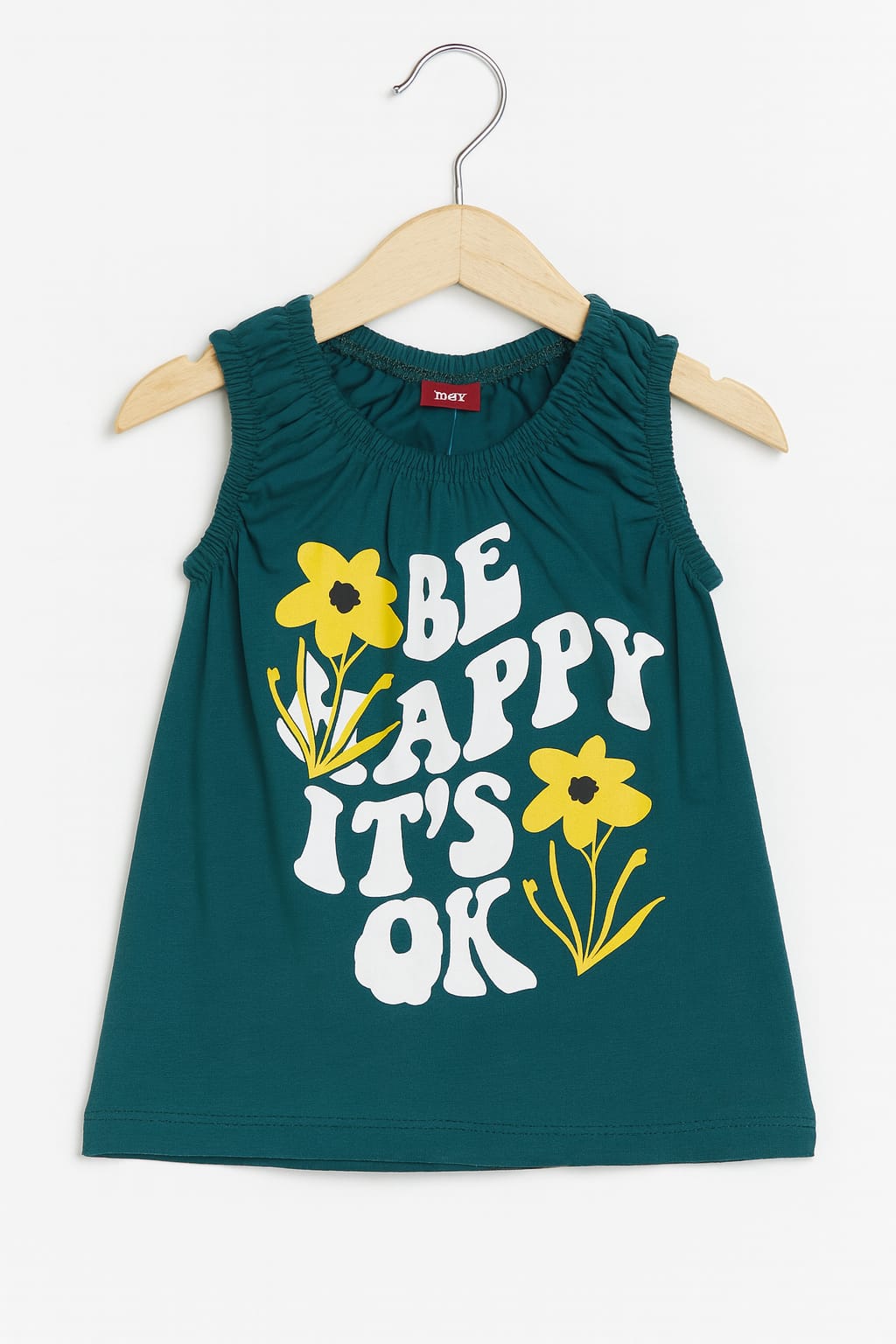 Be Happy Dark Green T-Shirt Girls