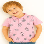 Star Fish Baby Pink Collor Polo Shirt Boys