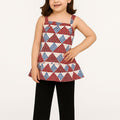 Colorful Heart & Leaves White Skirt Girls( R-380 )
