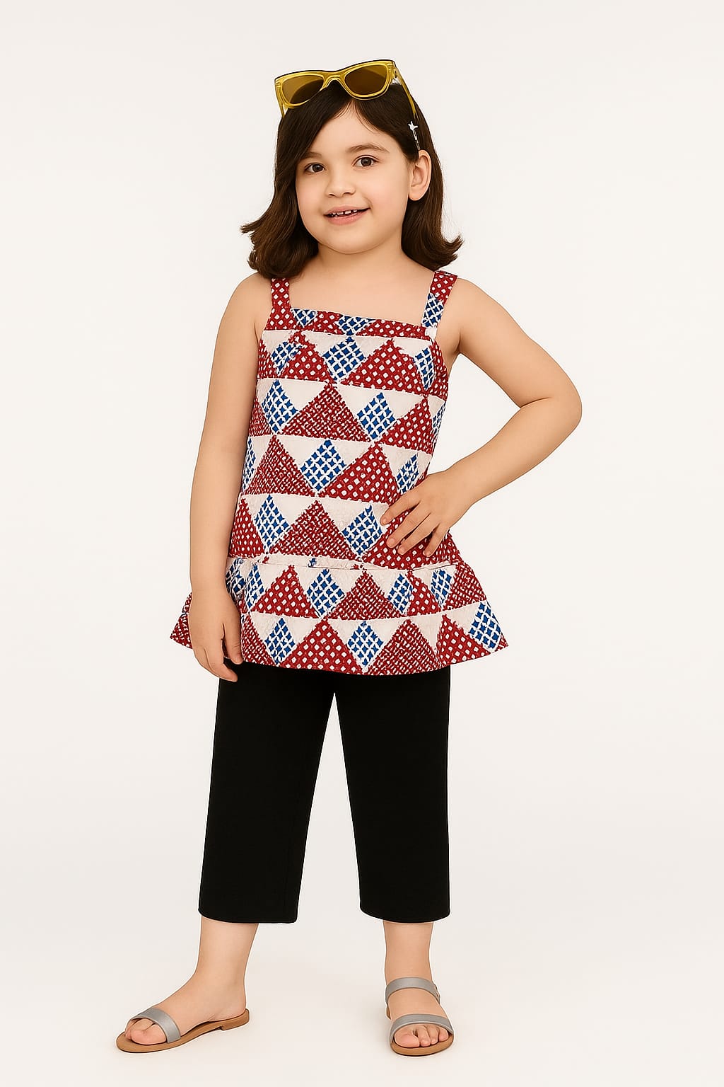 Colorful Heart & Leaves White Skirt Girls( R-380 )