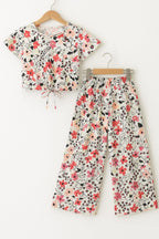 Black & Red Flower Half Sleeve White Skate Fish Girls