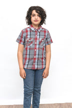 Two Pocket Multi Lines Casual Shirt Boys